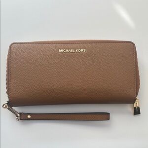 Michael Kors Tan Leather Wristlet Wallet